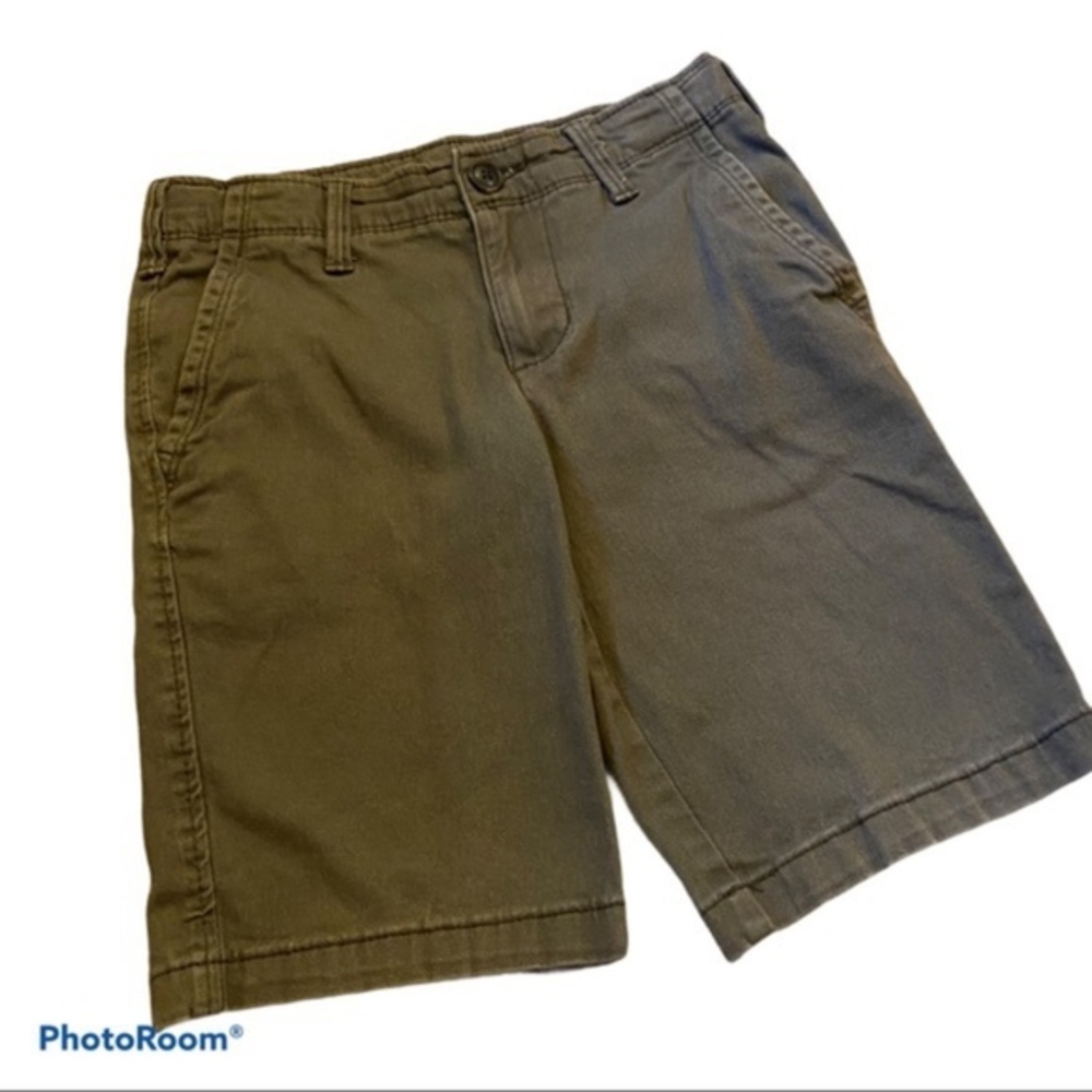 Arizona Jeans Olive Green Flat Front Shorts Size 8